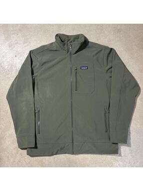 2010s Patagonia Soft Shell Jacket Olive Green Full Zip Mens XL Outdoor